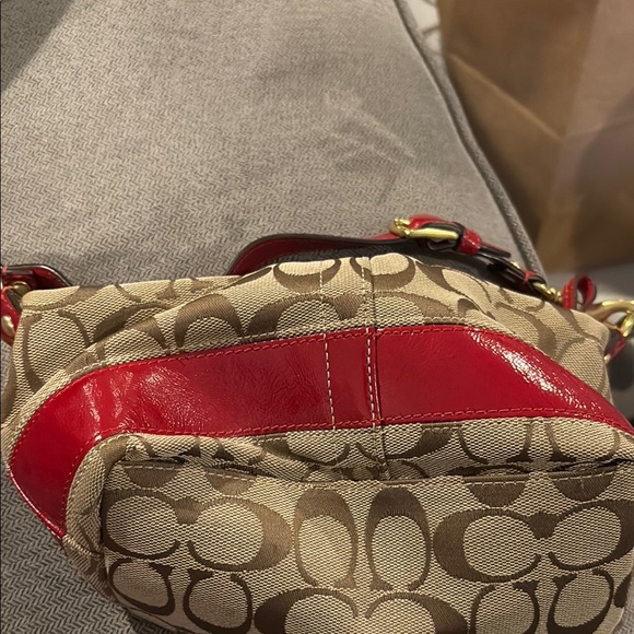 Coach Beige and Red Women's Bag - Picture 2 of 4